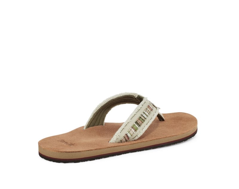 Men Sanuk Fraid So Eco Friendly Flip Flops Beige | KIE027356