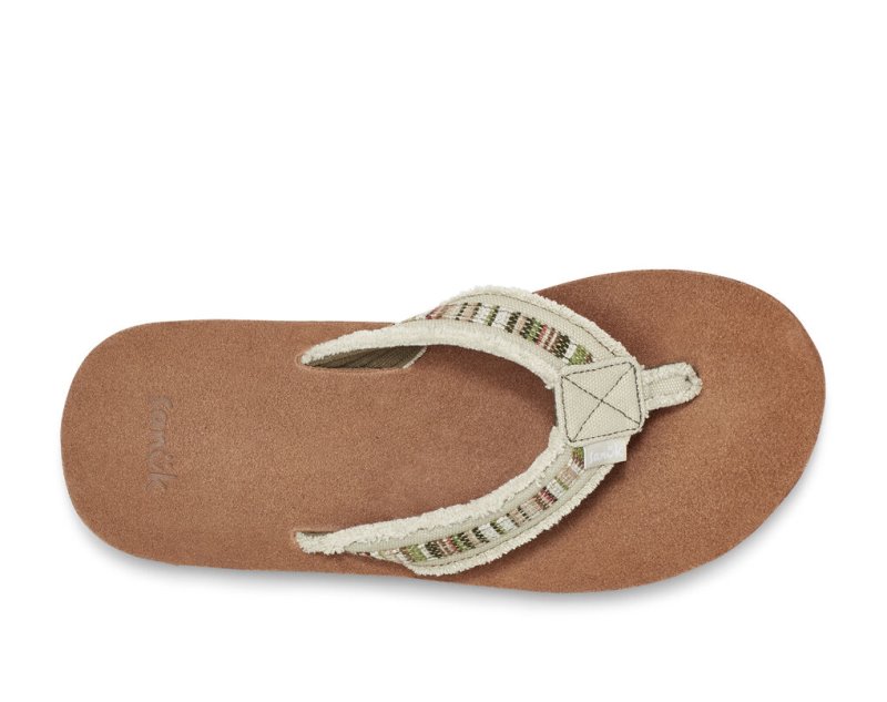 Men Sanuk Fraid So Eco Friendly Flip Flops Beige | KIE027356