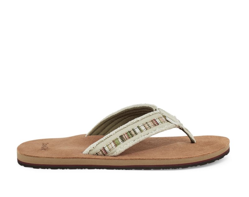 Men Sanuk Fraid So Eco Friendly Flip Flops Beige | KIE027356