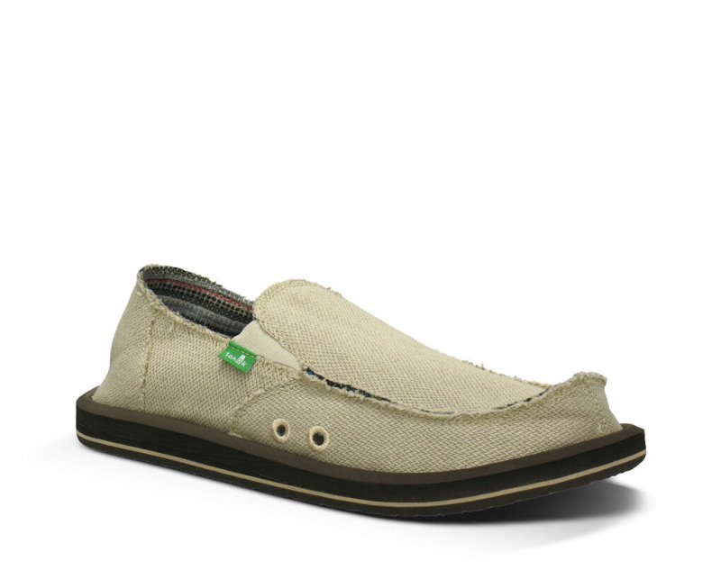 Men Sanuk Hemp Sidewalk Surfers Beige | IGF790845