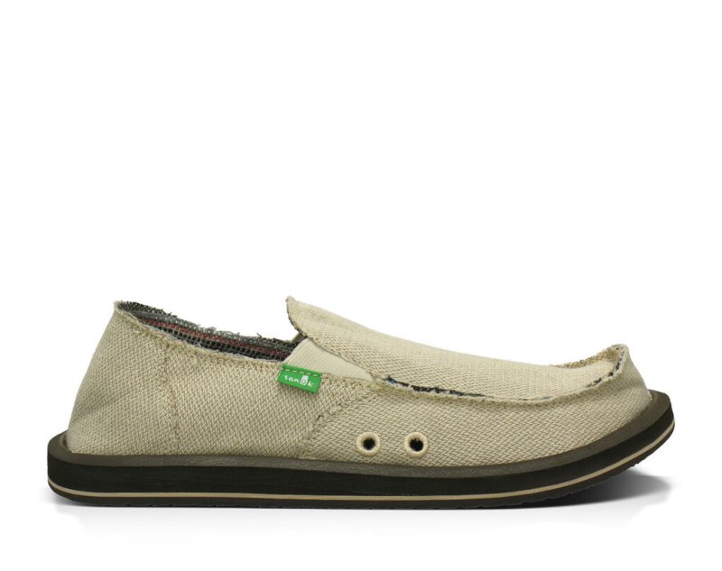 Men Sanuk Hemp Sidewalk Surfers Beige | IGF790845