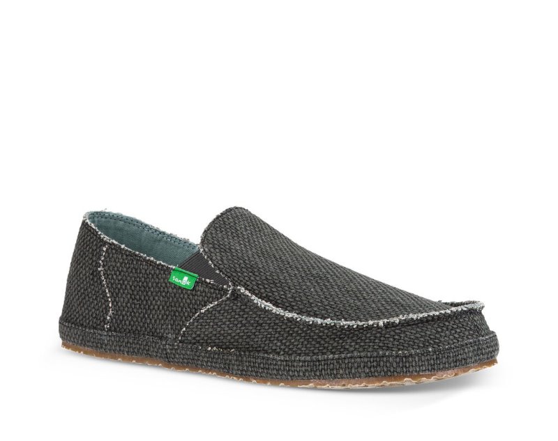 Men Sanuk Rounder Shoes Black | XDN792563