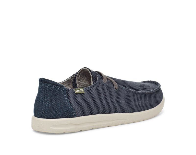 Men Sanuk Shaka Mesh No Tie Shoes Navy | BXG461875