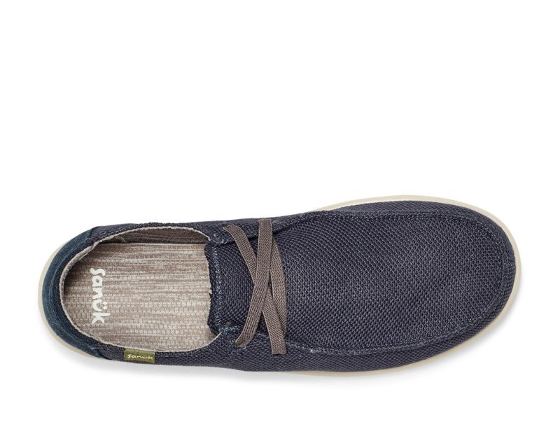 Men Sanuk Shaka Mesh No Tie Shoes Navy | BXG461875