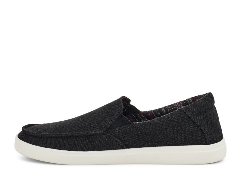 Men Sanuk Sideline 2 Hemp Slip On Shoes Black | FUB291308