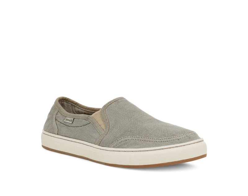 Men Sanuk Tideline Hemp Slip On Shoes Light Grey | VYH325741