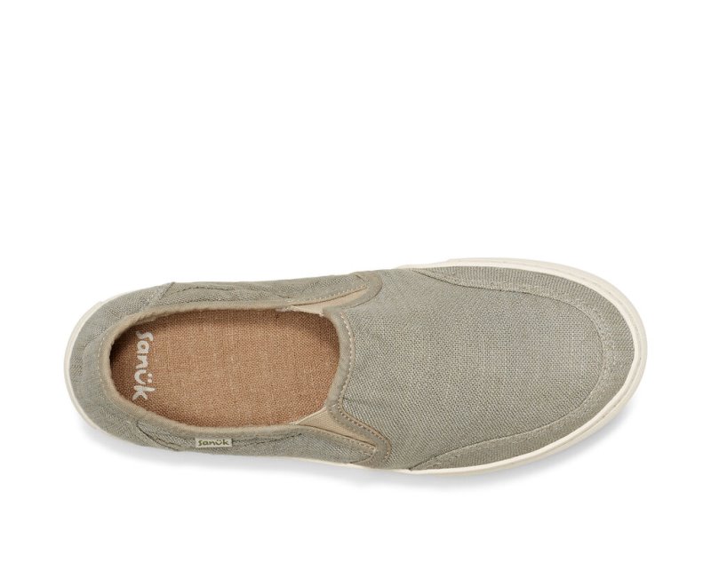 Men Sanuk Tideline Hemp Slip On Shoes Light Grey | VYH325741