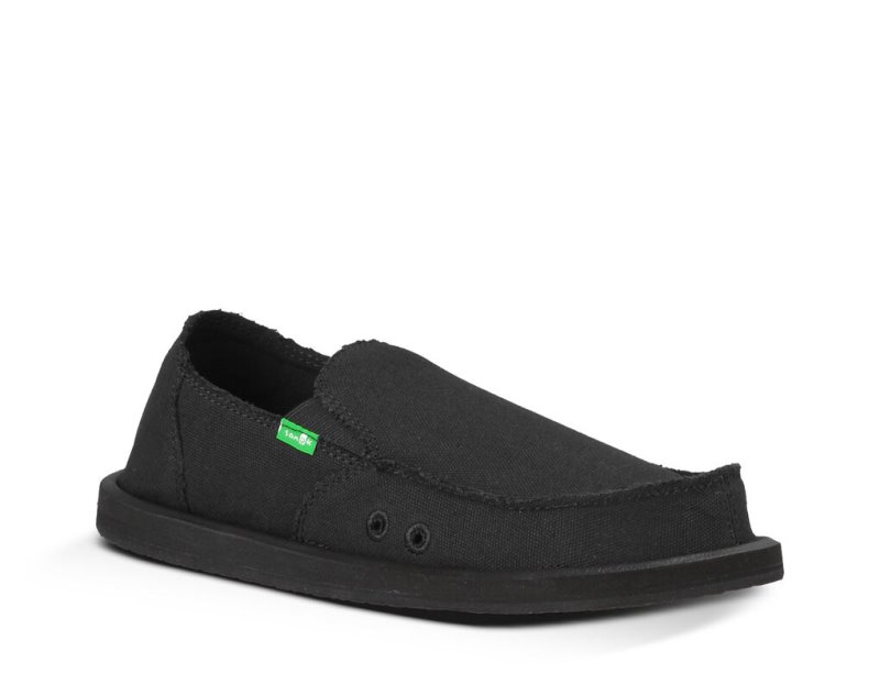 Men Sanuk Vagabond Sidewalk Surfers Black | ELK802639