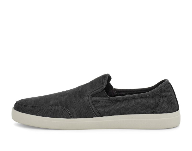 Men Sanuk Vagabond Slip On Sneaker Wash Vegan Sidewalk Surfers Black | DHX216457