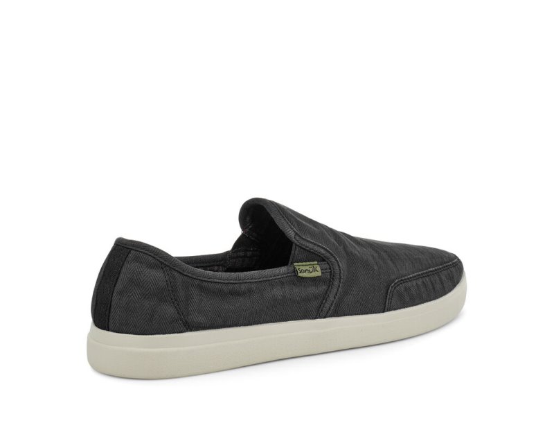 Men Sanuk Vagabond Slip On Sneaker Wash Vegan Shoes Black | QPO672054