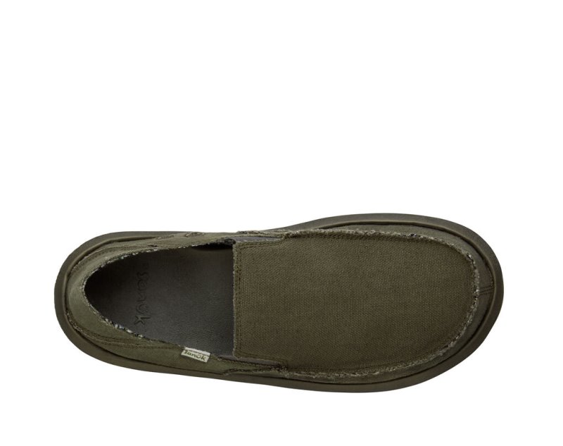 Men Sanuk Vagabond Soft Top Hemp Collapsible Heel Sidewalk Surfers Olive | SAJ406328