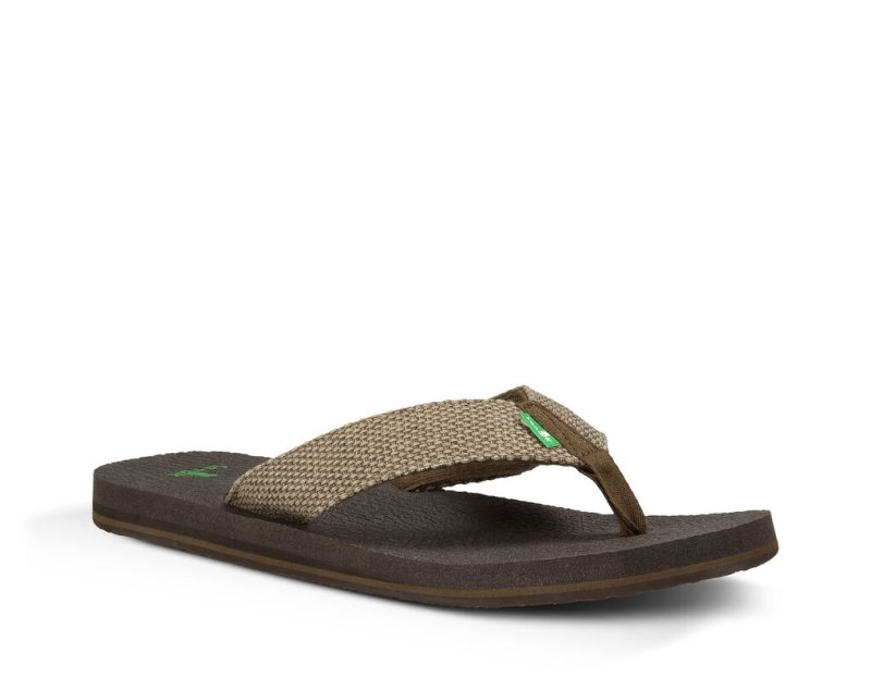 Men Sanuk Yogi 4 Flip Flip Flops Brown | RPJ710534