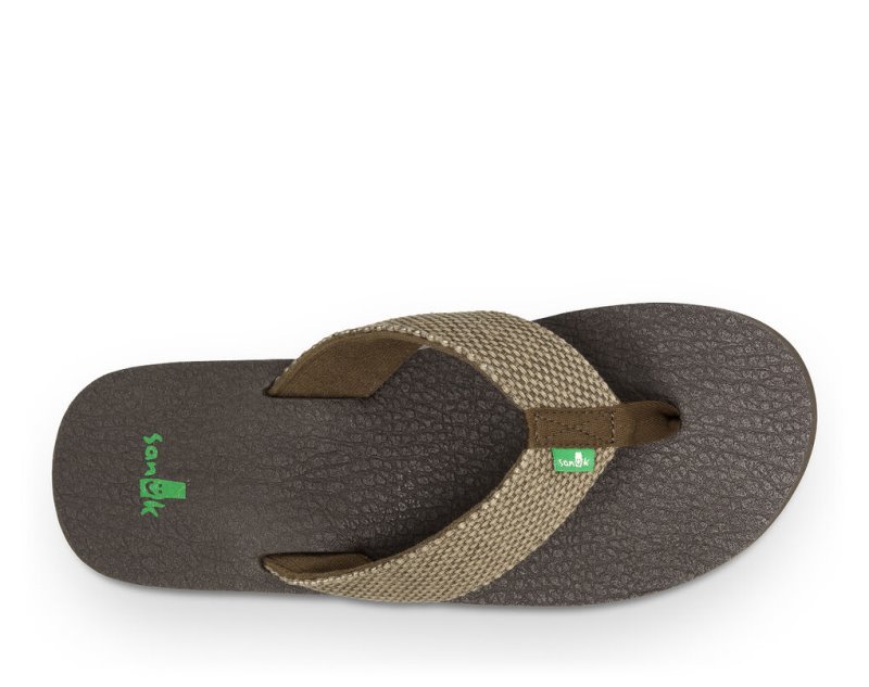 Men Sanuk Yogi 4 Flip Flip Flops Brown | RPJ710534