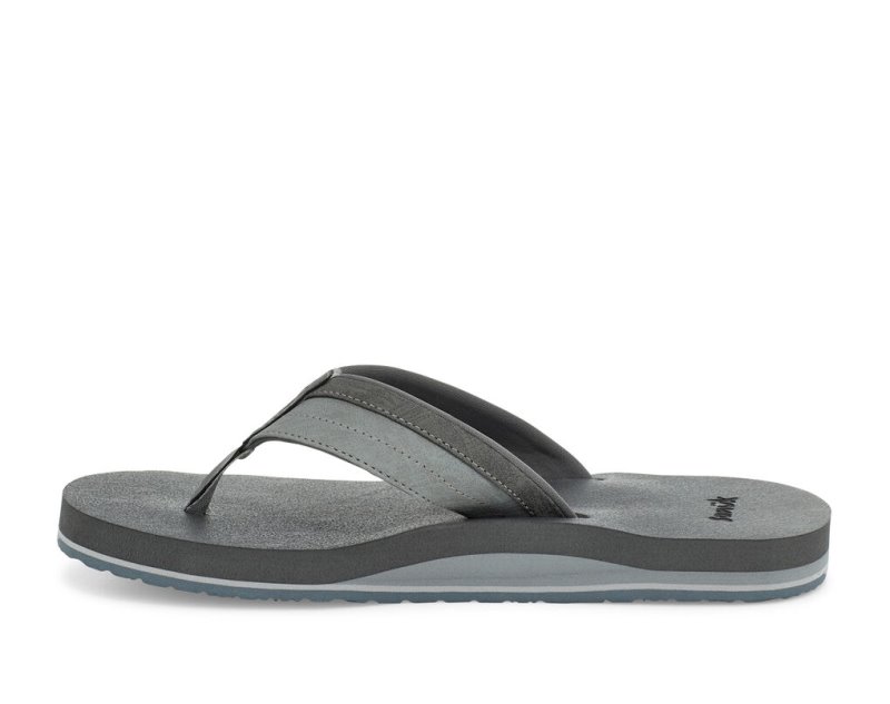 Men Sanuk Ziggy Water Friendly Flip Flops Grey | UED637489