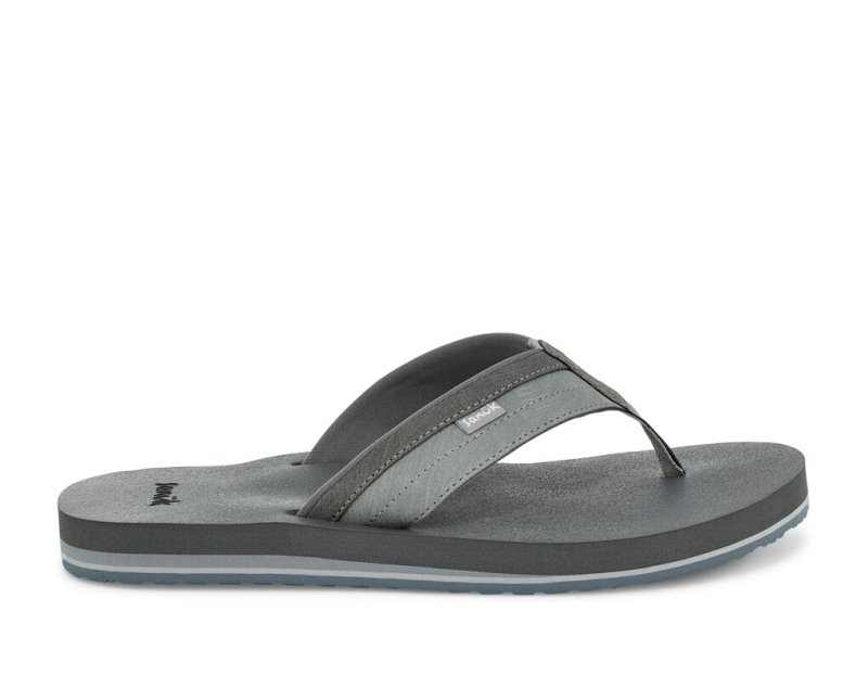 Men Sanuk Ziggy Water Friendly Flip Flops Grey | UED637489