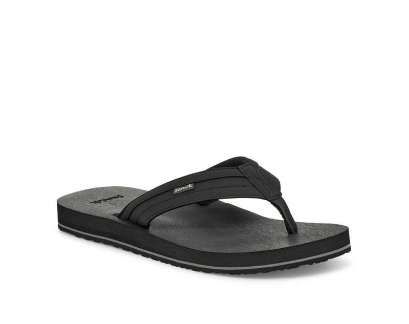 Men Sanuk Ziggy Water Friendly Flip Flops Black | XEW657089