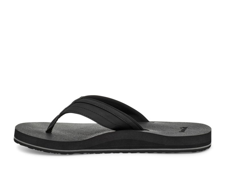 Men Sanuk Ziggy Water Friendly Flip Flops Black | XEW657089