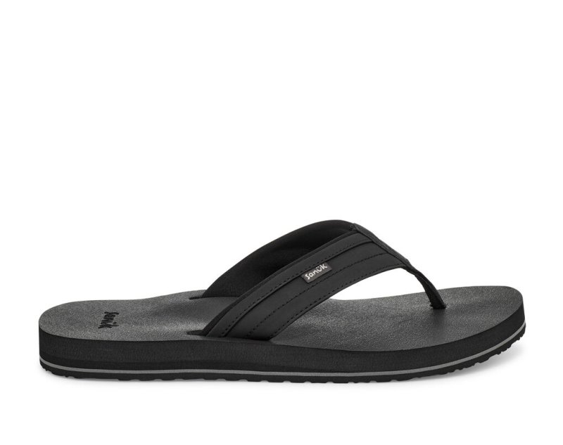 Men Sanuk Ziggy Water Friendly Flip Flops Black | XEW657089