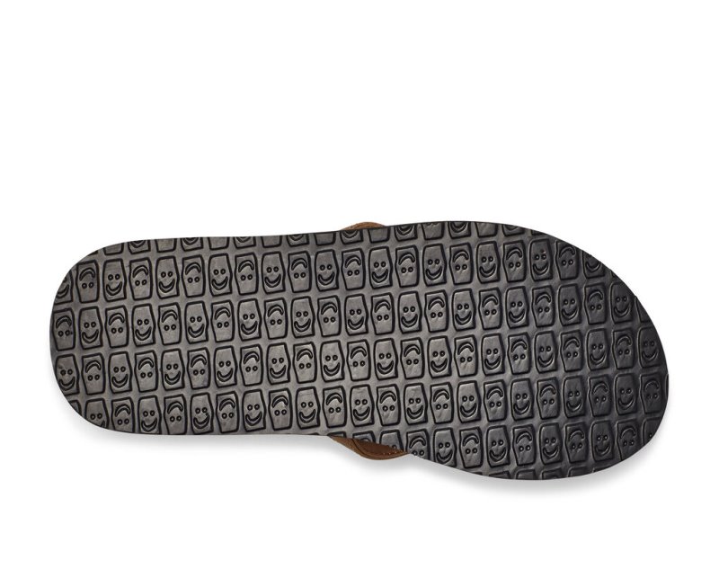 Men Sanuk Ziggy Water Friendly Flip Flops Brown | EKF310264