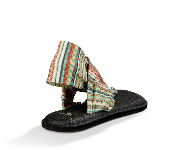 Women Sanuk 2 Prints Sandals Orange | YPV291087