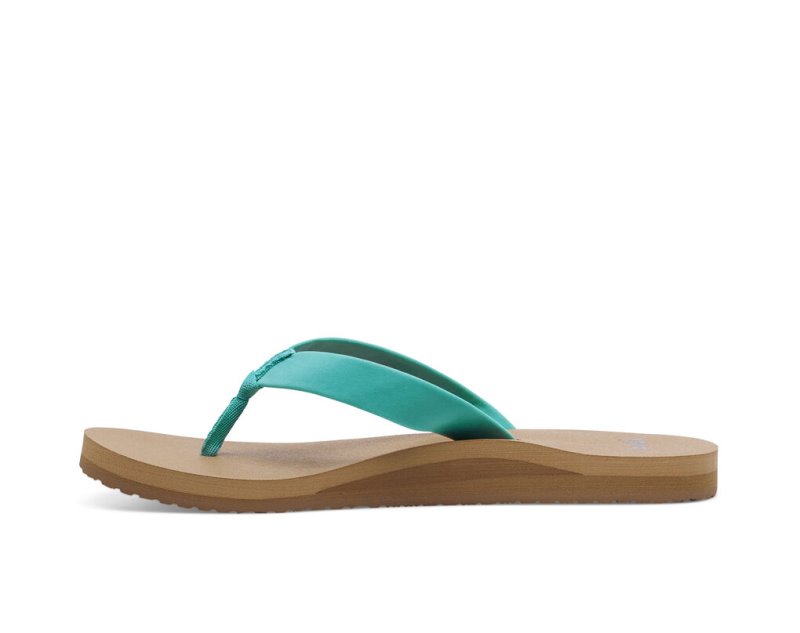 Women Sanuk Ashland St Vegan Flip Flops Turquoise | PNU360259