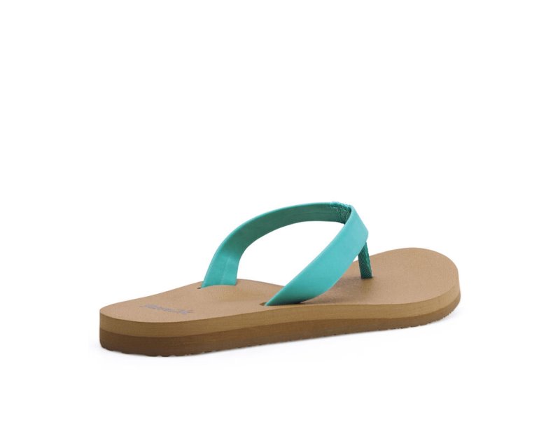 Women Sanuk Ashland St Vegan Flip Flops Turquoise | PNU360259