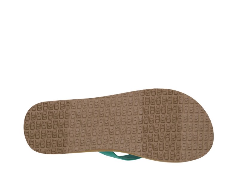 Women Sanuk Ashland St Vegan Flip Flops Turquoise | PNU360259