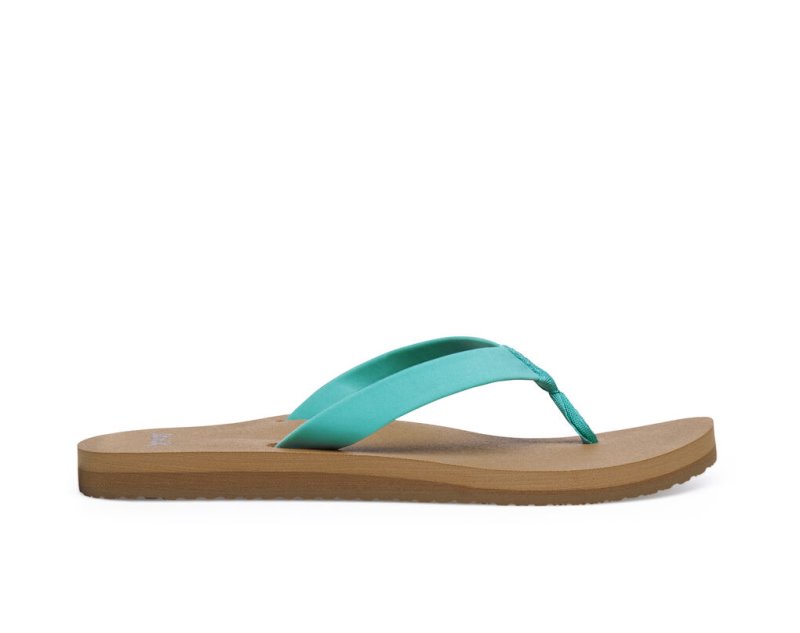 Women Sanuk Ashland St Vegan Flip Flops Turquoise | PNU360259