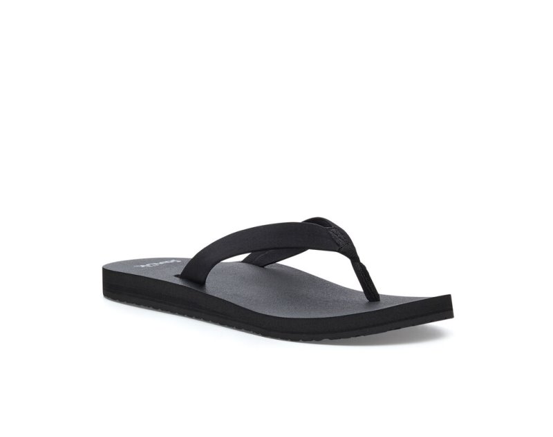 Women Sanuk Ashland St Vegan Flip Flops Black | CAS427908