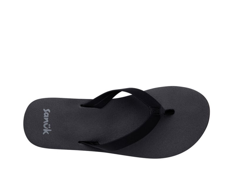 Women Sanuk Ashland St Vegan Flip Flops Black | CAS427908