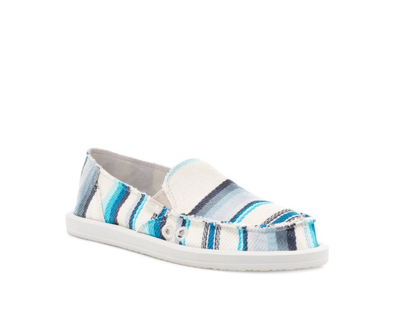 Women Sanuk Donna Blanket Slip On Shoes Blue | HVM547230