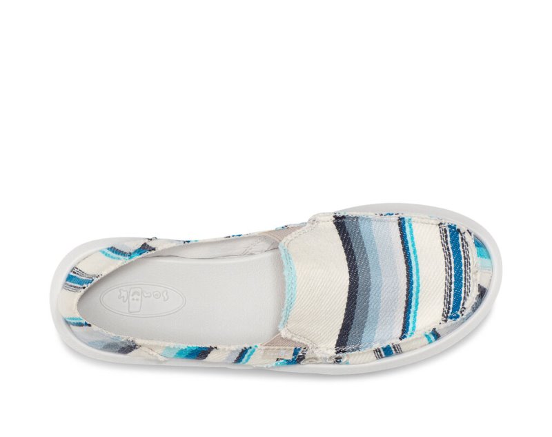 Women Sanuk Donna Blanket Slip On Shoes Blue | HVM547230