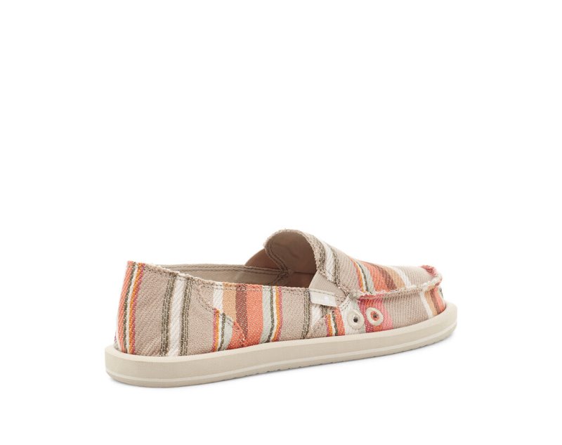 Women Sanuk Donna Blanket Slip On Sidewalk Surfers Khaki | UPZ726409