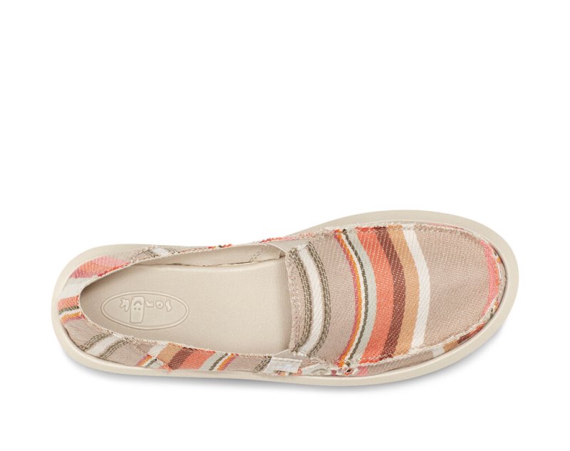 Women Sanuk Donna Blanket Slip On Sidewalk Surfers Khaki | UPZ726409