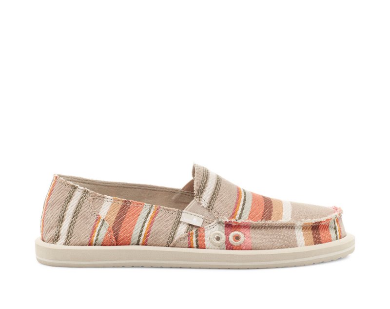 Women Sanuk Donna Blanket Slip On Sidewalk Surfers Khaki | UPZ726409