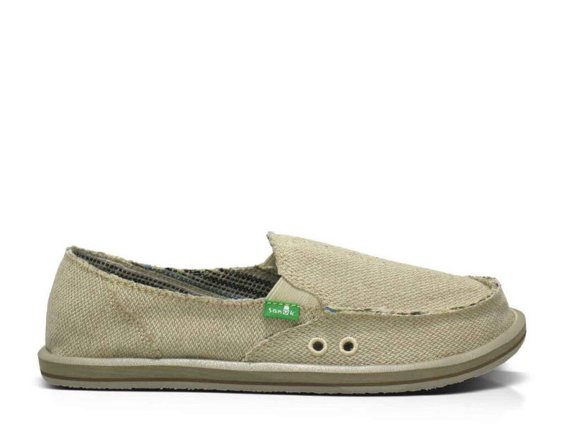 Women Sanuk Donna Hemp Shoes Beige | DVR127390