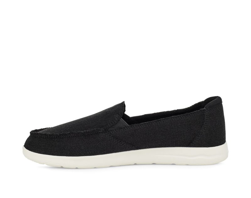 Women Sanuk Donna Lite Tx Canvas Slip On Sidewalk Surfers Black | FJQ837640