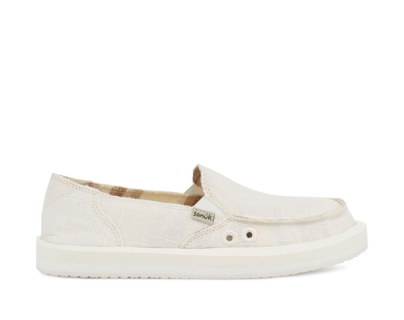 Women Sanuk Donna St Hemp Shoes White | XMN931540