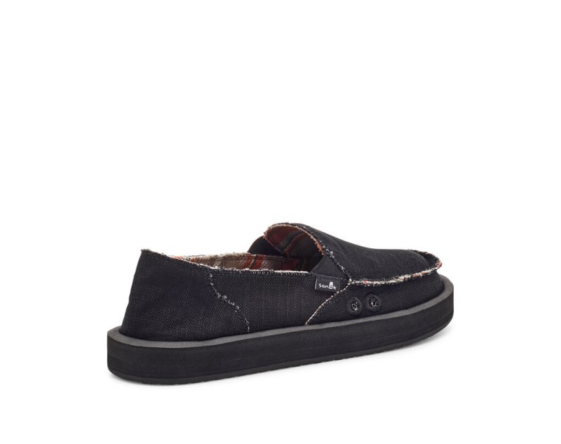 Women Sanuk Donna St Hemp Sidewalk Surfers Black | PST045672