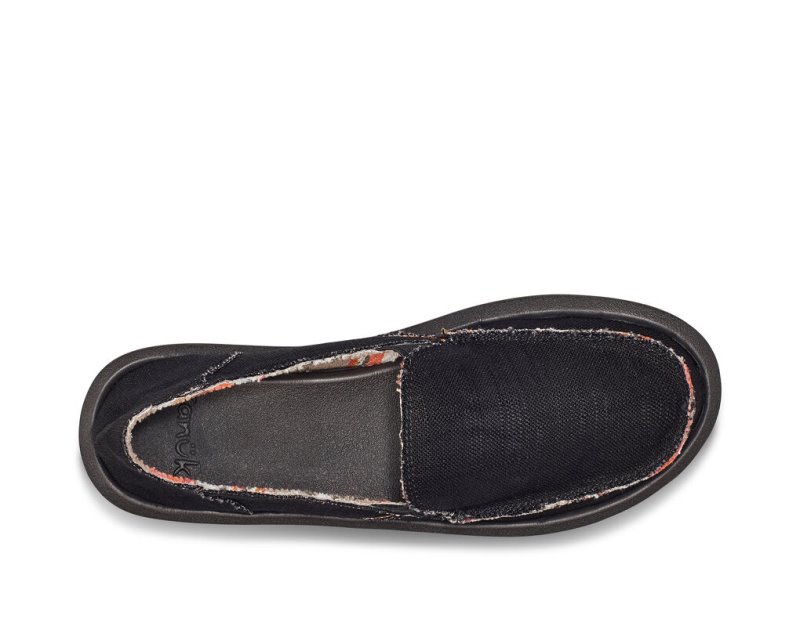 Women Sanuk Donna St Hemp Sidewalk Surfers Black | PST045672