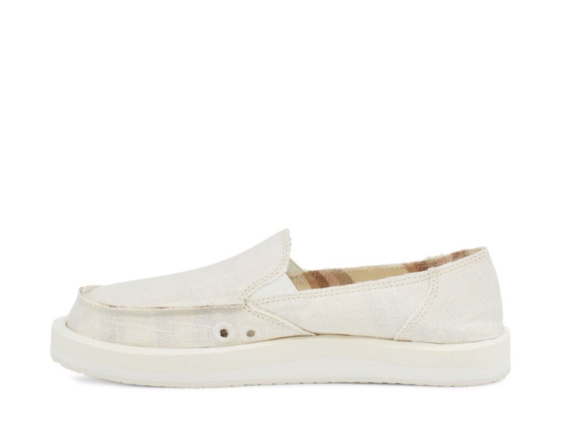 Women Sanuk Donna St Hemp Sidewalk Surfers White | QYD609237