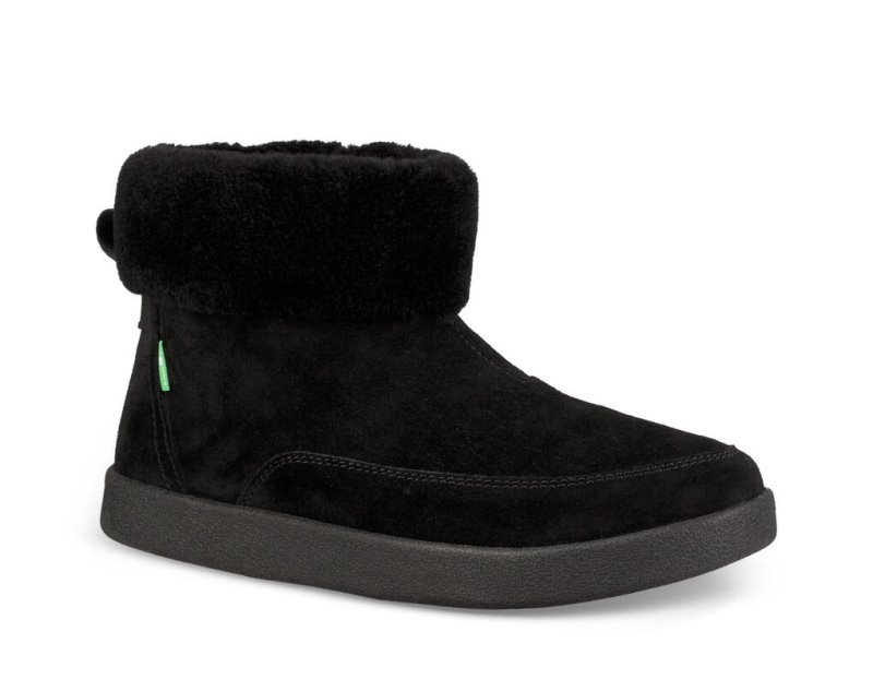 Women Sanuk New Bootah Suede Boots Black | SMV392708