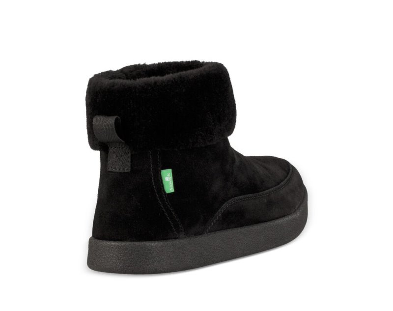 Women Sanuk New Bootah Suede Boots Black | SMV392708