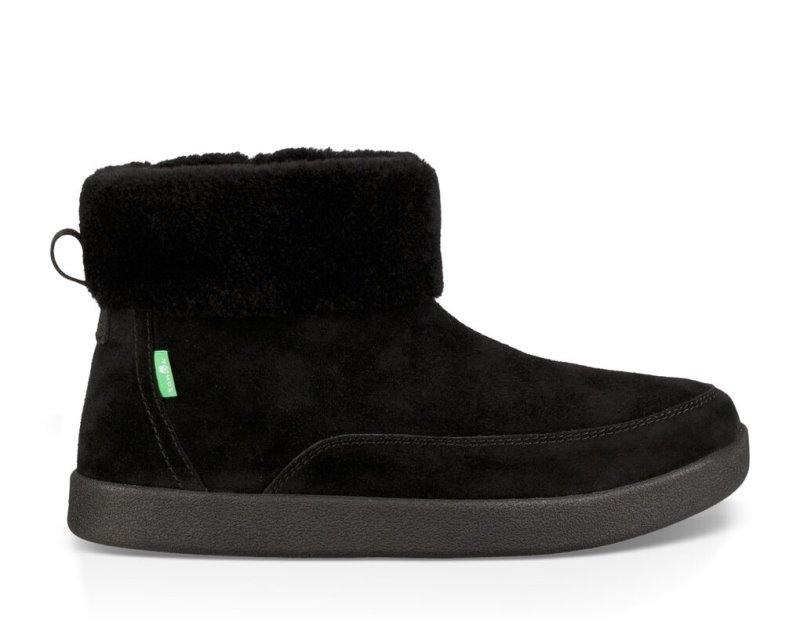 Women Sanuk New Bootah Suede Boots Black | SMV392708