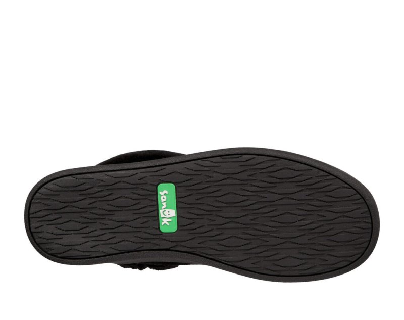 Women Sanuk New Bootah Suede Sidewalk Surfers Black | KBG206517