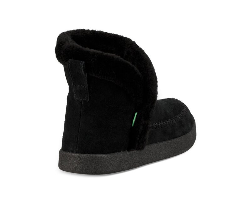 Women Sanuk Nice Bootah Suede Boots Black | SGR157908