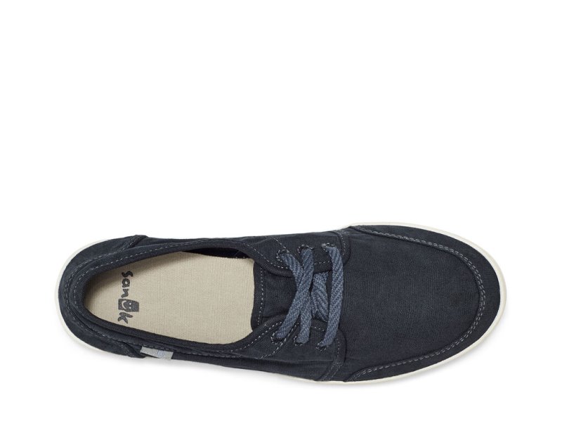 Women Sanuk Pair O Dice Lace Shoes Navy | KUA605274