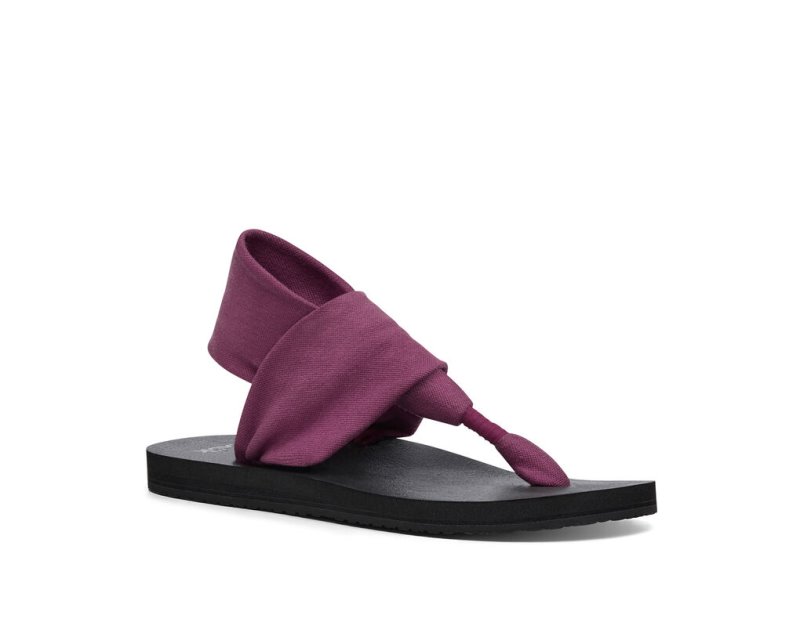 Women Sanuk Sling St Vegan Sandals Purple | YVX362719