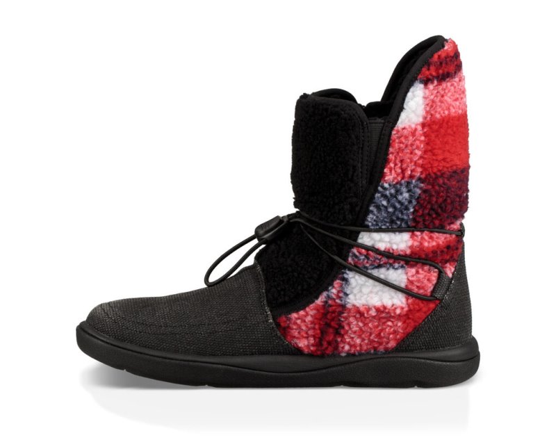 Women Sanuk Tripper Flurry Boots Black | KUX607392