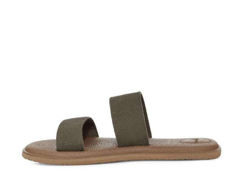 Women Sanuk Yoga Gora Sandals Olive | EJZ034981